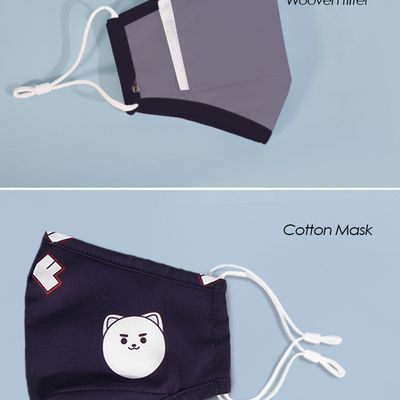 Nohoo Kids Re-Usable Face Mask - Panda - Blue 
